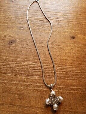 Sterling Silver Necklace & Pendant with Pearls